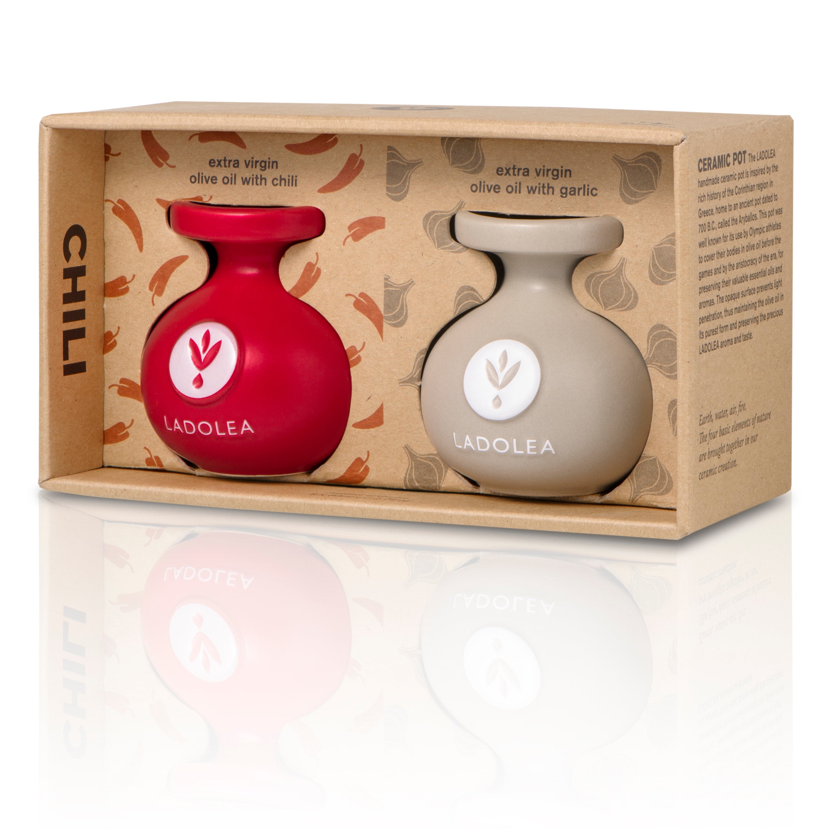 Giftset - Extra vierge olijfolie met chili & knoflook