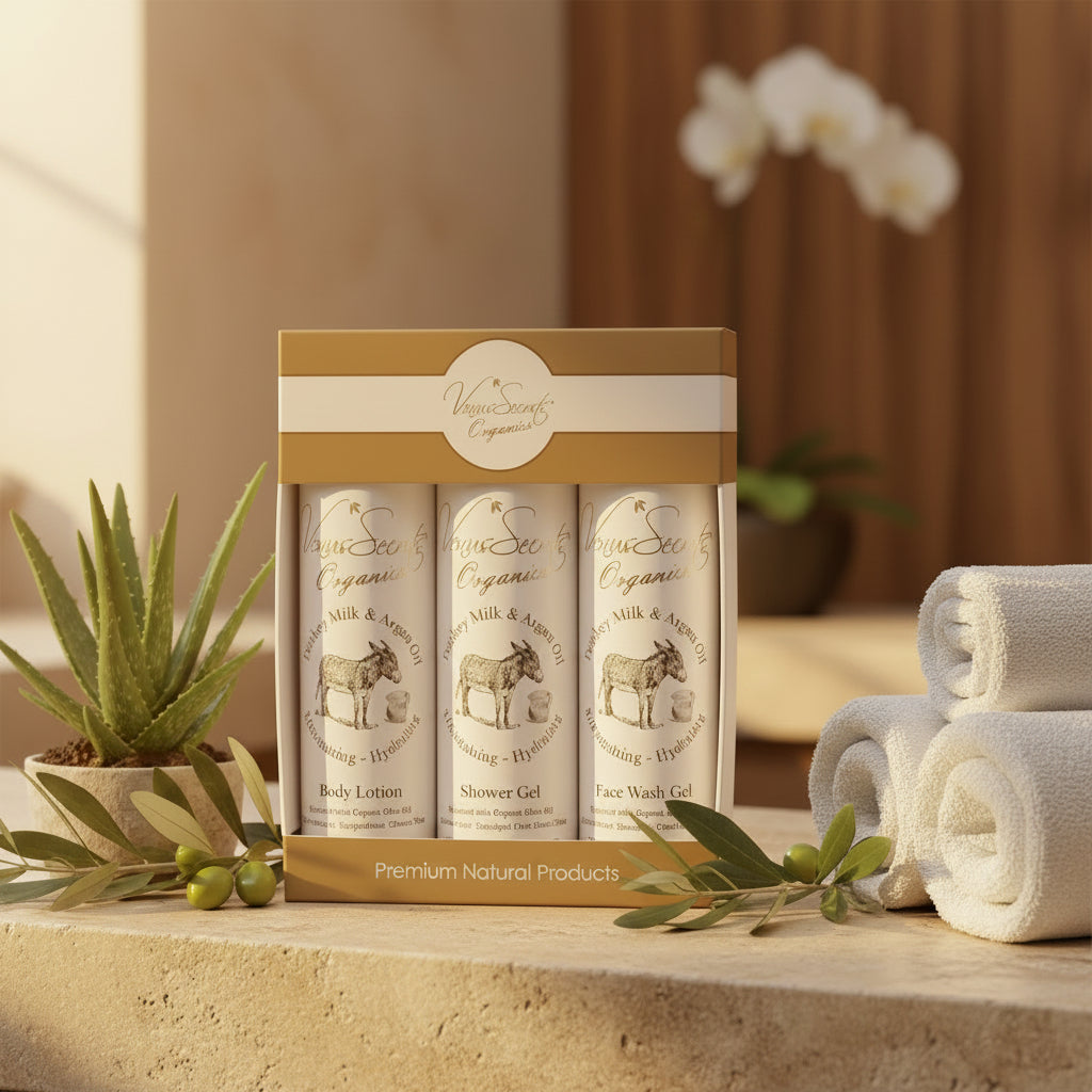 Donkey Milk set - Body Lotion - Shower Gel - Face Wash Gel (3 x 100 ML)