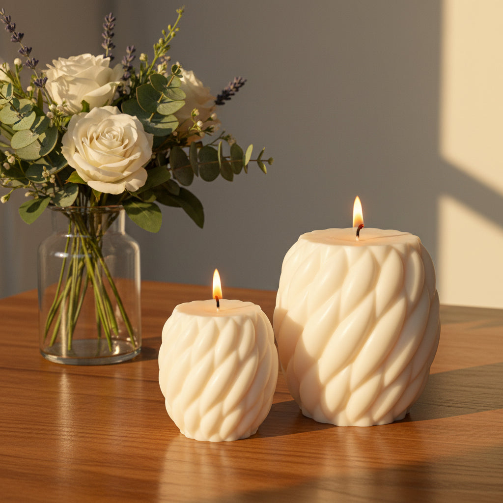 Sierkaarsen - Set 2 gedraaide kaarsen