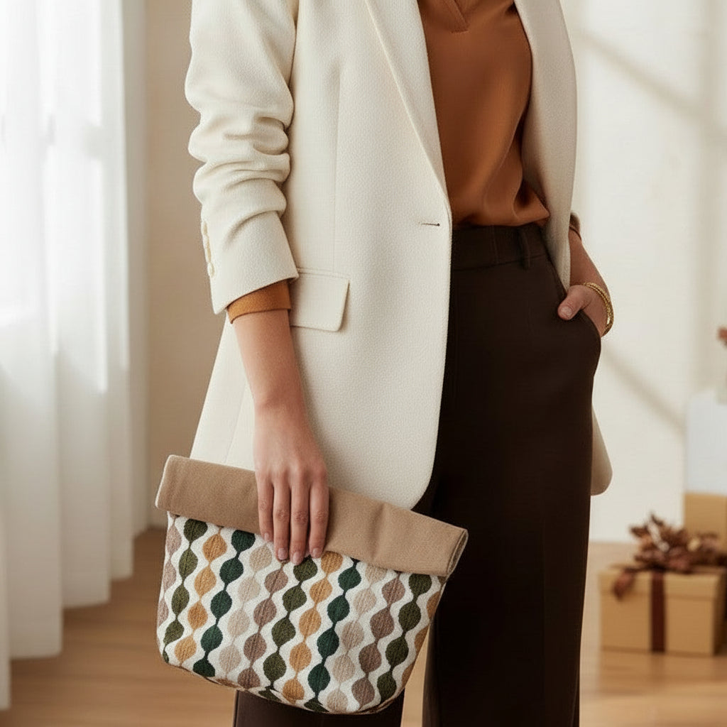 Handtas met geometrisch patroon