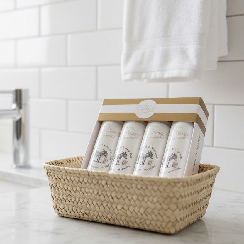 Donkey Milk set - Shampoo - Conditioner - Body Lotion - Shower Gel (4 x 55 ML)