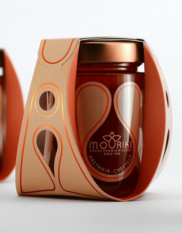 Premium kastanjehoning - 100% natuurlijke Griekse honing - 450 g (cadeauverpakking)