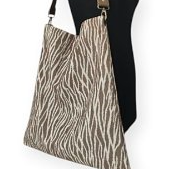 Schoudertas met bruin-wit patroon